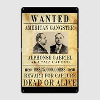 Al Capone Senovinis Gangsteris Ieškomas Plakatas Metalo Plokštelė Plakatas Baras Baras Garažas Senovinis Sienos Tapyba Skardos Ženklas Plakatas 20x30cm