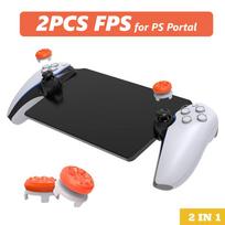 2 vnt. FPS našumo nykščio lazdelių Playstation Portal, PS Portal PS5 priedai analoginė lazdelė, aukšto profilio vairasvirtės nykščio pagalvėlės oranžinė