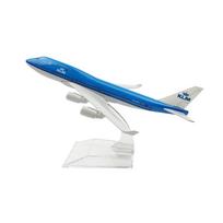 KLM B747 Lydinio Lėktuvas 16cm 1/400 Mastelis Aviacija 747 Lėktuvo Modelis Žaislai Dekoracija Vaikų Kolekcija Dovanos mėlyna