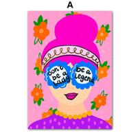 Gėlių mergaitė Miss Cat Spalvinga pop menas Svetainės apdaila Plakatai ir spaudiniai Sienų menas Drobė Tapyba Paveikslėliai Namų dekoras 20x30cm