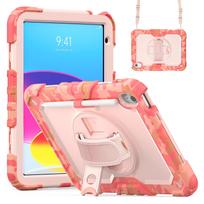 Hybrid Case for IPad A16 2025 11th 10.9 2022 10th Gen A3354 A3355 A3356 A2757 A2777 A2696 with Screen Protector Rotating Cover iPad A16 2025-11th