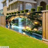 2D Fantasy Cave Waterfall Garage Door Tapestry Enchanted Forest Background Cloth 47.2x31.5inch/120*80cm