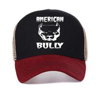 Classic American Bully Baseball Cap Men Women Adjustable Unisex American Dog Dad Hat Outdoor Mesh Breathable Trucker hats Adjustable raudona