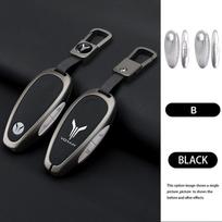 Zinc Alloy Car Key Case Cover Holder Chain For Voyah Free SUV Smart Fob Key Protective Shell Styling Interior Accessories