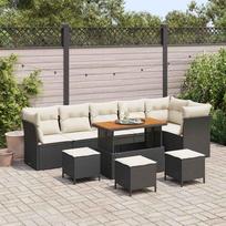 Garden Sofa Set 10 pcs Black Poly Rattan