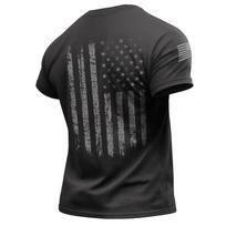 Nudėvėtas Amerikos vėliavos marškinėlis su spaudiniu ant nugaros ir rankovių – Patriotinis JAV 2XL black