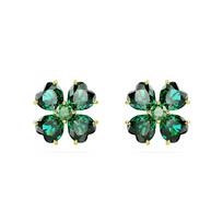 Swarovski Idyllia four-leaf clover style earrings for women green 5666236 žalia