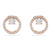 Swarovski Constella hoop synthetic cubic zirconia, stud earrings for women rose gold 5692263 auksas