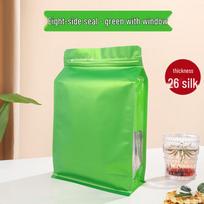 Miaojiayi Green Eight-Side Seal Aluminum Foil Stand-Up Pouches žalia
