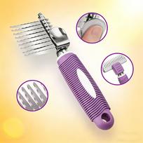Pet Detangling Brush for Dogs and Cats – Mats and, Grooming Comb for Shedding and Knot Removal one size violetinė