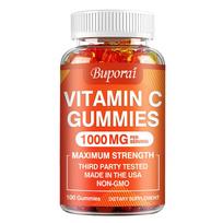 Buporai Vitamin C Gummies, containing 1000 mg, provide immune support, are all-natural, and suitable for both men and women. 100*1