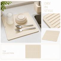 Silicone Kitchen Drying , Non- Dish Pad, Heat Counter for Cookware, Large One Size smėlis