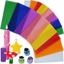 DIY Beeswax Candle Kit for All Ages, Classic Color Beeswax Candle Making Kit, Easy Candle Rolling Craft Gift for Home and Kids Large (8"-12")