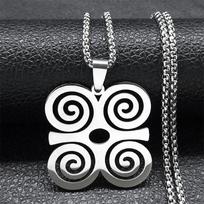 Adinkra Sankofa simbolis DWENNIMMEN karoliai moterims vyrams nerūdijančio plieno Vakarų Afrikos išminties grandinėlės karoliai papuošalai N8086S01
