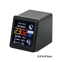 Smart Desktop Electronic Clock WIFI Weather Station Weather Mini TV Digital Ornament juoda