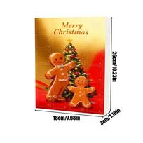 Gingerbread Man Advent Calendar, 2D Flat 24 Day Christmas Countdown Decor Ornaments, Holiday Home Decoration Car Ornaments L žalia