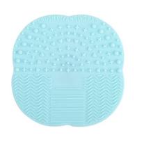 Silicone Brush Makeup Cleaner Cleaning Cosmetic Scrubber Board Mat Pad Hand Tool žalia
