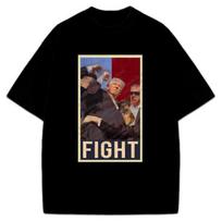 Donald Trump FIGHT Holding Fist President 2024 Victory Custom Graphic T-Shirt S