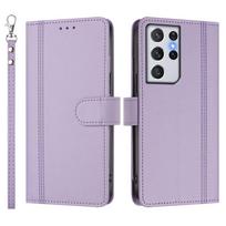 Wallet Case for Samsung Galaxy S21 S20 Ultra S10 S9 S8 Plus S7 S6 Edge Note 20 10 Leather Flip Cover Card Holder Magnetic Clasp For Galaxy Note 10 šviesiai violetinė spalva