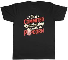 Popcorn in a Commited Relationship Mens T-Shirt Tee Gift Top S