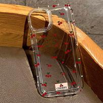 For iPhone 16 17 15 14 13 12 11 Pro Max Case Cartoon Cherry Floral Clear Cover For iPhone XS Max 7 8 Plus 16E 17 Air Soft Funda For iPhone 17