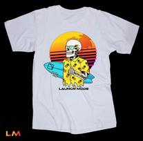 Launch Mode Hangloose Skateboard Surf BMX Snowboard Wakeboard Ride White T-shirt Tops Tees Unisex XL