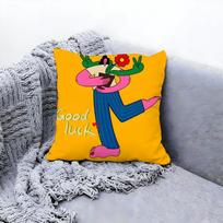 Aesthetic Retro Dopamine Cushion Cover Premium Comfort Reversible Pillow Cove -Two In One Design For Any Room & Car Interior Peach skin 18*18(CM)-1Pcs