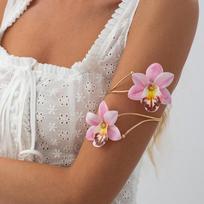 Adjustable Flower Arm Chain Egg Flower Armlet Vintage Armband  Party rožinė