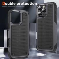 Prabangus karinis hibridinis tvirtas itin patvarus šarvuotas smūgiams atsparus dėklas iPhone 15 14 Pro 11 12 13 Max kietas plastikinis rėmas galinis dangtelis For iPhone 13 Pro gray