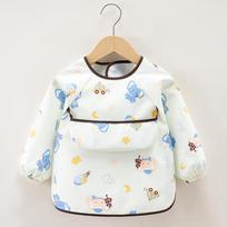 Waterproof Long Sleeve Smock Bib for Boys & Girls - Stain-Resistant Baby Eating Apron with Reverse Wear Protection Size 110 (3-4 Years)