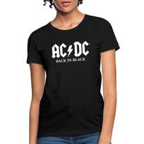 AC/DC Back In Black Album White Logo Women's T-Shirt Unisex T-Shirt L