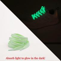 1 pora šviečiančių vyriškų batų raištelių, moteriškų batų raištelių, švytinčių LED fluorescencinių batų raištelių sportbačiams Drobiniai batai, siūlų ilgis 80cm/100cm/120cm/140cm 80CM žalia