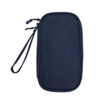 Electronic Organizer Pouch Bag Large Capacity Multiple Compartments Portable Electronic Phone Accessories Storage Case with Zipper tamsiai mėlyna spalva