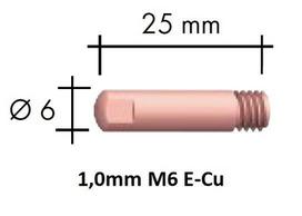 Kontaktinis antgalis E-Cu M6x25x6 1,0mm, Binzel