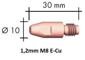 Kontaktinis antgalis E-Cu M8x30x10 1,2mm, Binzel