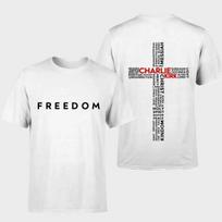Freedom Charlie Oct 14 Red Shirt Charlie Kirk Birthday Patriotic Cotton Tee Unis L