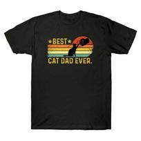Best Cat Dad Ever Funny Cat Bump Fit Vintage Men's T Shirt Classic Cotton Tee S