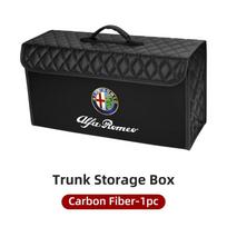 ZOPJT1 Leather Car Trunk Organizer Box Foldable Sundries Storag Bag With Lid For Alfa Romeo Giulietta 159 147 156 Mito Stelvio Tonale