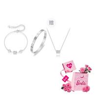 Barbie Bracelet [Princess Limited & Transfer Small Waist Set] Fashionable and versatile stacking design Romantic Love Confession Gift Box QLSL5025-BB sidabras