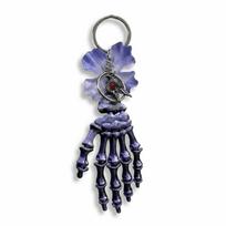 Hyper-realistic Articulated Bone Key Chain Dark Aesthetic Bag Charm  Streetwear Stylization violetinė