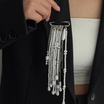 Salircon Classic Fashion Metal Chain Pendant Tassel Brooch Women Creative Handmade Personality Charm Trousers Pins Rock Jewelry