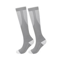 Knee High Compression Socks Long Tube Leg Slimming Sports Stockings Elastic Summer Circulation Support Socks For Nurse 1XL pilkai balta spalva