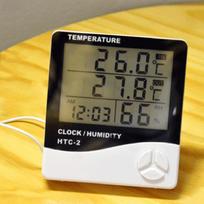 LCD Time Desktop Table Clocks Thermometer Hygrometer Meter Digital Dual Probe Temperature Sensor Weather Clock China Mainland