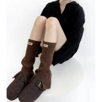 Korean Style Knitted Leg Warmers Autumn Winter Solid Color Women Long Stockings Y2K Spicy Girls Warm Foot Covers Streetwear New One Size