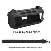 Carrying Silicone Cover Case Fit for Soundcore Boom 2 Adjustable Shoulder Strap Full-Body Protective Cover for Camping Travel juoda