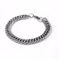 Steel Silver Color Cuban Link Chain Punk Heavy Chain Punk Jewelry Men's Bracelets Bracelets 18cm