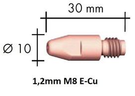 Kontaktinis antgalis E-Cu M8x30x10 1,2mm, Binzel