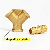 Upgraded 1/4 Compressed Air Distributor 2-Way With 2 Couplings Air Hoses Quick Coupling Distributor Brass China Mainland