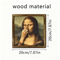 Humor Funny Toilet Poster Funny Mona Lisa Bathroom Wall Art Poster Bathroom Wall Art Vintage Decorative Wood Framed Poster