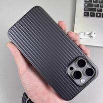 Natūralaus titano grotelių rašto telefono dėklas iPhone 16 14 15 13 Pro Max Plus, metaliniai mygtukai, smūgiams atsparus kietas šarvuotas dangtelis For iPhone 15 Pro juoda